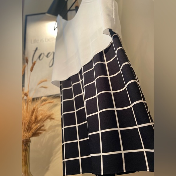 Black and White Mng Collection Lined Checkered Dress - Picture 5 of 13